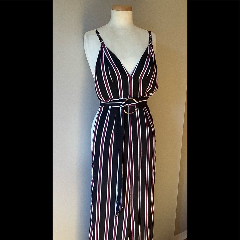 FULL BODY STRIPED JUMP SUIT